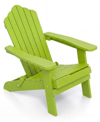 Produktbild von COSTWAY Adirondack Stuhl Gartensessel klappbar wetterfest, Adirondack Chair mit hoher Rückenlehne & breiten Armlehnen Gartenstuhl bis 180kg Grün