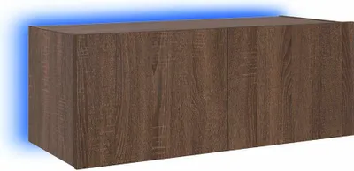 Produktbild von vidaXL TV-Wandschrank mit LED-Leuchten Braun Eichen-Optik 80x35x31 cm