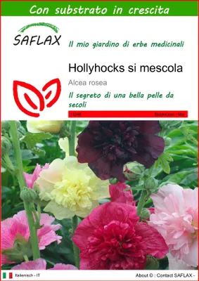 Immagine prodotto di SAFLAX - Hollyhocks si mescola - 100 semi - Con substrato - Alcea