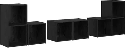 Produktbild von vidaXL TV-Schrankset 6 pcs Schwarz Eichen-Optik Holzwerkstoff
