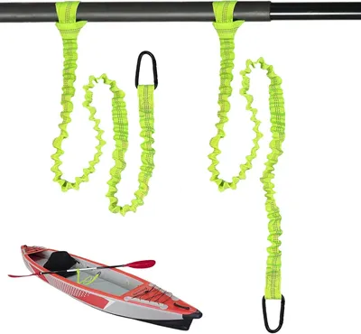 Image de Pagaies pour kayak, lot de 2, élastiques, avec mousquetons en D, réfléchissantes, pour kayak et bateau