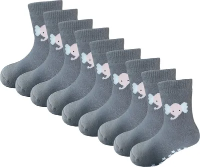 Produktbild von YALION 9 Paar Kinder Antirutschsocken Jungen Mädchen Baumwolle Babysocken Haussocken Thermosocken,Schweiß  Atmungsaktiv und Elastisch (12-18 Monate)