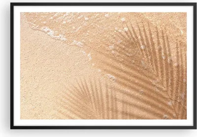 Produktbild von Gerahmtes Poster - Schwarzer Rahmen - Sand Schatten Blätter - 91,5x61 cm - Wand Bild - Wanddeko - Wandbilder - Kunstposter - Wandposter - Bilderrahmen - Bilder - Kunstdruck - P2BAA91x61-4580