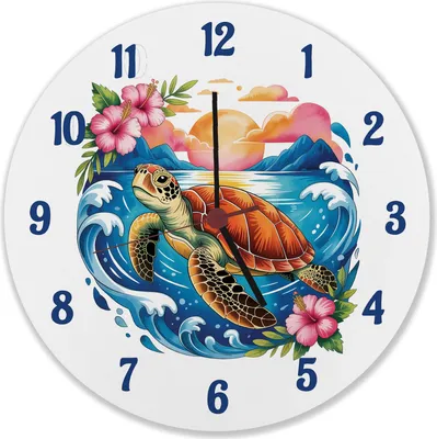 Produktbild von Meeresschildkröte Aquarellstil Wanduhr aus MDF Maritimes Design