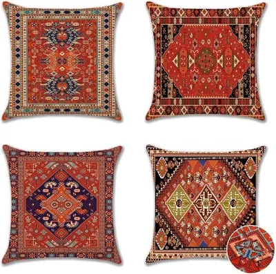 Obrázok produktu pre Sada Ibzoa®: 4 obliečky na vankúše (45 x 45 cm), vodeodolné a dekoratívne, vhodné do interiéru aj exteriéru, s nenápadným zipsom