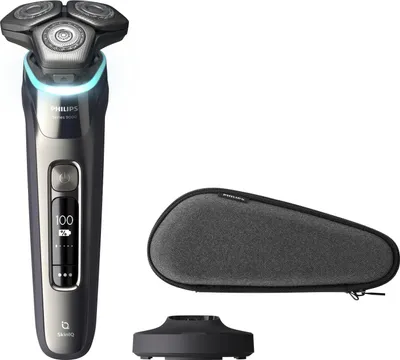 Produktbild von Philips SHAVER Series 9000 S9974/35 Elektrischer Nass- und Trockenrasierer mit SkinIQ, Rotationstrasierer, Chrom, Lift & Cut System; Dual SteelPrecision blades, GroomTribe, Replace every 2 yrs with SH91, 2 Jahr(e)