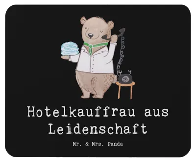 Produktbild von Mr. & Mrs. Panda Mauspad Hotelkauffrau Leidenschaft - Schwarz - Geschenk, notebook, Hotelfachfrau, Spruch, mousematte, Mousepad, computer, Lustig, Mouse Pad, Witzig