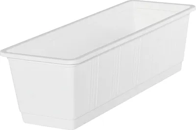 Produktbild von Geli Balkonkasten STANDARD Weiß mit Holzstruktur 50 cm - Kunststoff