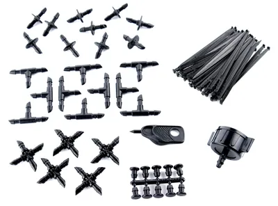 Bewässerungs-Zubehörset für 4 mm Schlauch, schwarz