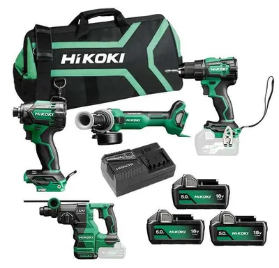 Image de Pack 4 outils sans fil 18V (3x5.0 Ah) en coffret - HIKOKI KC18DEWHZ