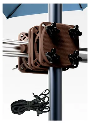 Produktbild von Sonnenschirmhalter für Balkongeländer mit Windsicherung - Funktionale Halterung für Sonnenschirme