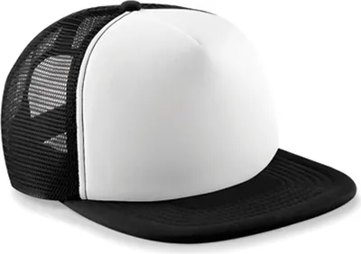 Produktbild von Beechfield B645B | Junior Vintage Snapback Trucker Cap / Kappe / Mütze / Hut - Farbe: Black/White - Größe: One Size