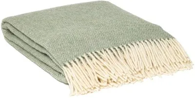 Produktbild von Unyqoos® WOOOL® Plaid Zelandia – 100% Neuseelandwolle, 140 x 200 cm, Hellgrün, & Woolmark