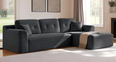 Produktbild von Modulares Sofa, Ecksofa mit Liege rechts, 244 cm breit, vakuumverpackt, keine Montage erforderlich, grau