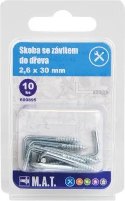 Obrázek produktu pro skoba se závitem do dřeva  30x2,6mm Zn (10ks)