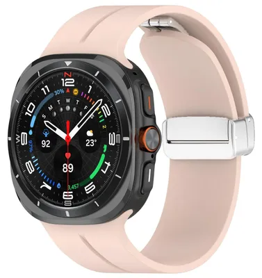 Obrázek produktu pro Pro Samsung Galaxy Watch Ultra 47mm Groove Silicone Strap Magnetic Buckle Pink