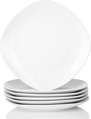 Image de Série, set d'assiettes en porcelaine de 6 pièces, set d'assiettes à manger, assiette plate de 24,6 cm pour 6 personnes.