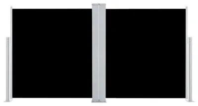 Image de Store banne - Pare-vue rétractable pour balcon - 120 x 600 cm - Protection contre le vent et le soleil - Pour jardin et terrasse - Noir