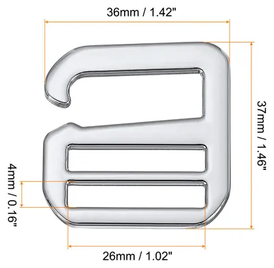 Produktbild von 10 Stš¹ck 26mm/1,02" Metall G-Haken Gurtverschlš¹sse Verstellbare Flache Tri-Glide Schieber Schnallen fš¹r DIY Rucksackgurt Rucksack Schnalle Gurtband, Silber