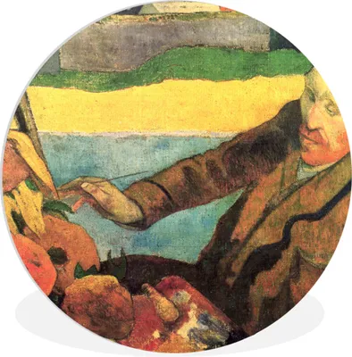 Produktbild von MuchoWow® Rundes Wandbild - Runde Bilder Der Sonnenblumenmaler - Gemälde von Vincent van Gogh Ø 90 cm Kreis Wanddekoration Kunststoff - Wandkreis - Wandschmuck - Wand-Kreis - Wohnzimmer - Bild - Runde - Wanddeko - Dibond - Kunstdrucke