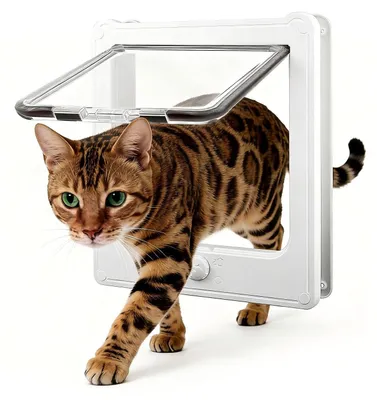 Produktbild von Omgoods – Katzenklappe mit 4 Verschlussoptionen für Innen- und Außentüren