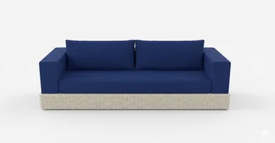 Zdjęcie produktu dla Sofa tapicerowane, kolor niebieski. Elegancka, trzysobowa sofa. Wyrafinowana kanapa