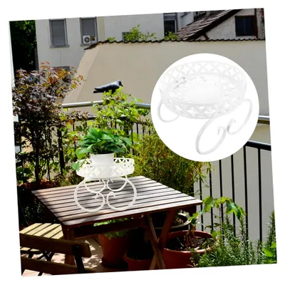 Produktbild von Blumenständer für Innenräume Stabiler Pflanzkübelständer aus Eisen Hoher Pflanzenständer mit Hohlem Design Pflanzenregal für Zimmerpflanzen