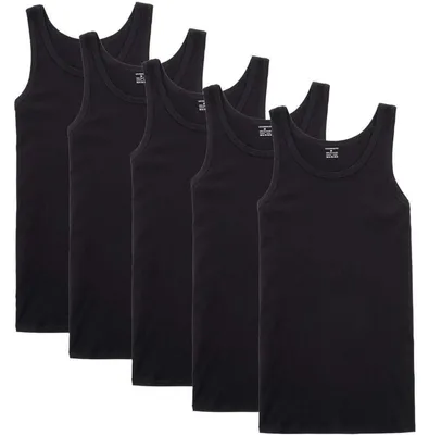 Produktbild von Herren Unterhemd Tank Top 3/5er Pack 100% Baumwolle 3XL Schwarz