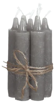 Produktbild von Stabkerze 7er Set, Rustikale Tafelkerze, 11 x 2cm GRAU