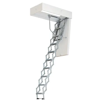Produktbild von Dolle Bodentreppe clickFIX® vario 110x70cm Aluminium-Scherentreppe 239–266cm Raumhöhe mit U-Wert 0,49