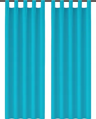 Image de Écharpe décorative Ellen à boucles, lot de 2, turquoise, 140 x 145 cm