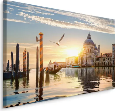 Zdjęcie produktu dla Obraz miasto Wenecja woda pejzaże sypialnia Ozdoba ścienna Nowoczesna 3D 70x50cm