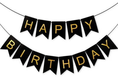 Image de Guirlande d'anniversaire noire, 5 mètres, décoration de fête pour enfants et adultes