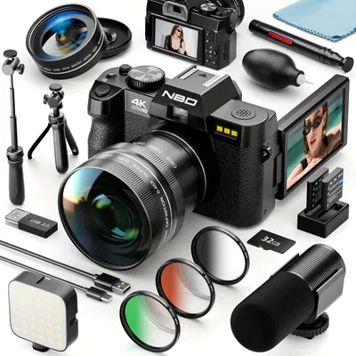 Immagine prodotto di Videocamera per vlog – Fotocamera digitale compatta da 48MP per video 4K con zoom 16x e Wi-Fi