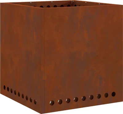 Immagine prodotto di vidaXL Braciere senza fumo Marrone 48 x 48 x 50 cm Acciaio resistente alle intemperie