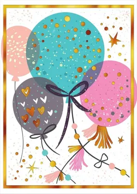 Produktbild von Mini-B8-Karte „Glitzerballons“