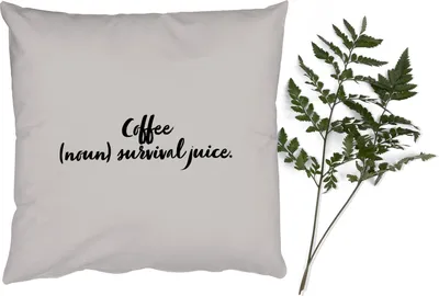 Produktbild von MuchoWow® Zierkissen Sofakissen Wohnzimmer Dekokissen 60x60 cm Definition Kaffee - Kaffee (Substantiv) - Überlebenssaft - Wörterbuch - Zitate - Sprichwörter - Sitzfläche - Foto Polster