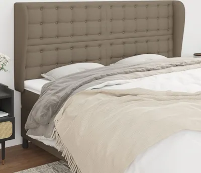 Produktbild von The Living Store Kopfteil mit Ohren Taupe 183x23x118/128 cm Stoff