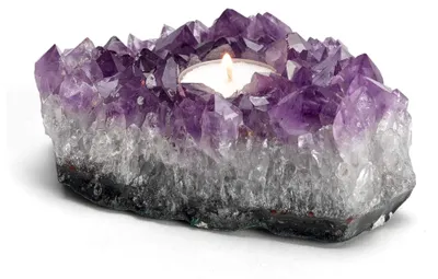 Produktbild von Teelichthalter aus Amethyst - Teelicht inklusive!