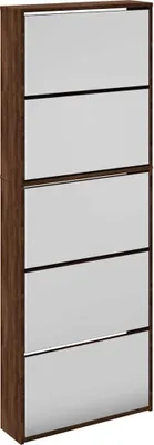 Immagine prodotto di vidaXL Scarpiera con specchio 5 scomparti rovere marrone 63x17x169,5 cm
