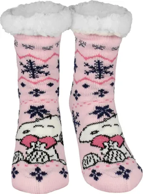Produktbild von The Peanuts Snoopy Hüttensocken - Haussocken für Damen Kuschelsocken Flauschige Wintersocken warme Frauen Socken Rosa 39-42