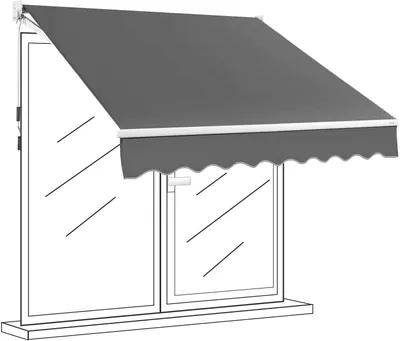 Produktbild von GOPLUS 245x200cm Gelenkarmmarkise, Klemmmarkise, Terrassenmarkise Balkonmarkise Sonnenschutz mit Handkurbel, Balkon