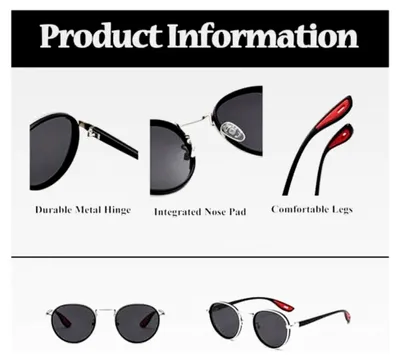 Produktbild von Retro Runde Polarisierte Sonnenbrille für Herren und Damen mit UV400 Schutz
