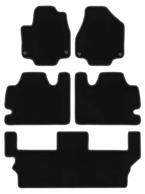 Produktbild von Velours-Fußmatten für Chrysler Pacifica II 2017- (Hybryda 7 os) – 4-tlg, Schwarz, passgenau – Wielganizator BASIC