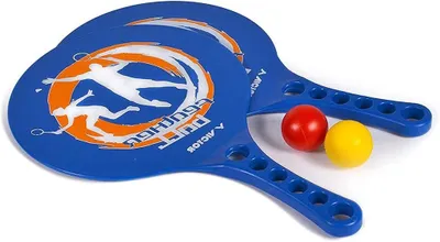 Productafbeelding van Veerbalset - Rackets en ballen - Buiten spelen - Waterbestendig materiaal - 2 rackets 2 ballen - Blauw