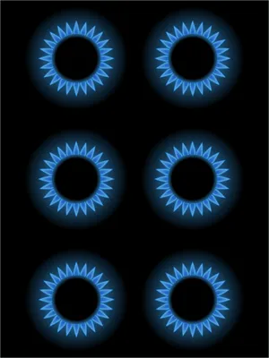 Produktbild von Wallario Sticker / Aufkleber für Kühlschrank / Geschirrspüler / Küchenschränke, selbstklebende Folie - 60 x 80 cm, Motiv: Blaue Flammen - Gasherd bei Nacht