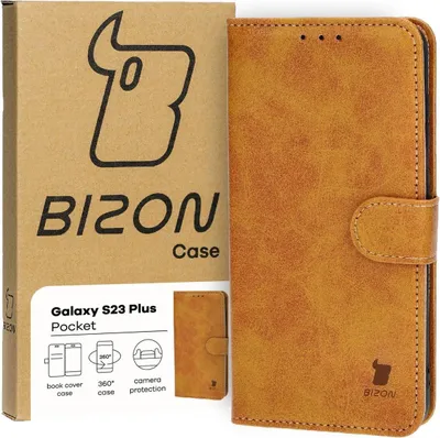 Produktbild von Bizon Case Pocket Flip Case für Galaxy S23 Plus, Braun