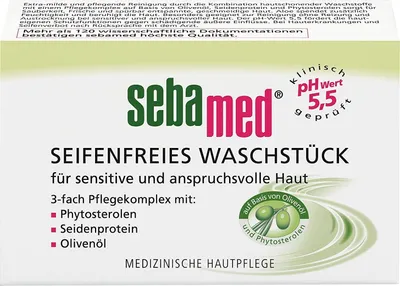 Immagine prodotto di Sebamed barretta lavante senza sapone con complesso di cura all'oliva a 3 scomparti 150g