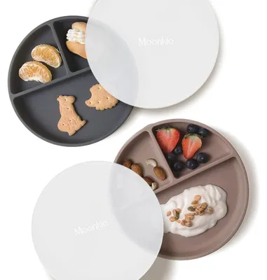 Immagine prodotto di Set di 2 piatti in silicone per bambini con ventosa