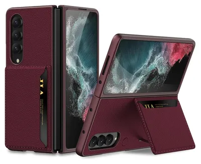Produktbild von Samsung Galaxy Z Fold4 5G Kartenfach Flip Cover Kunstleder Handy Tasche Etuis